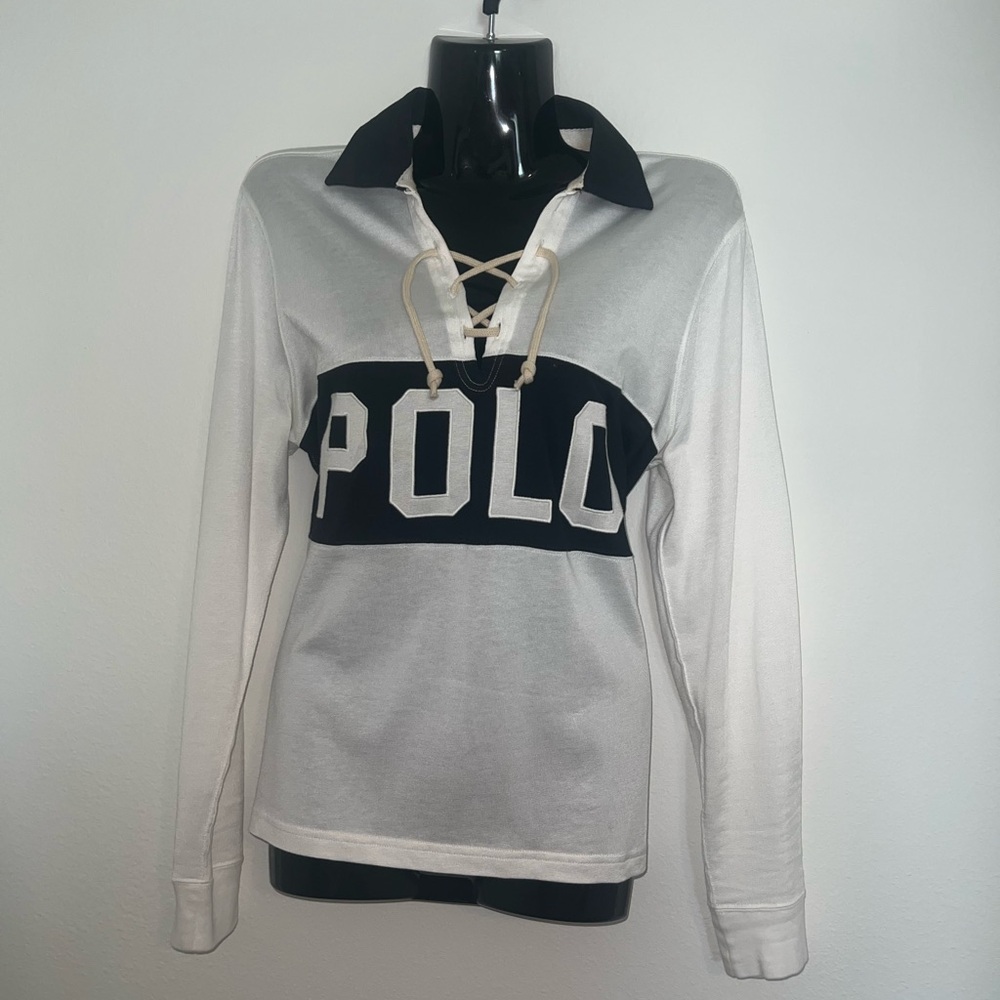 Polo Ralph Lauren Women's Logo Lace-Up Jersey Polo Shirt